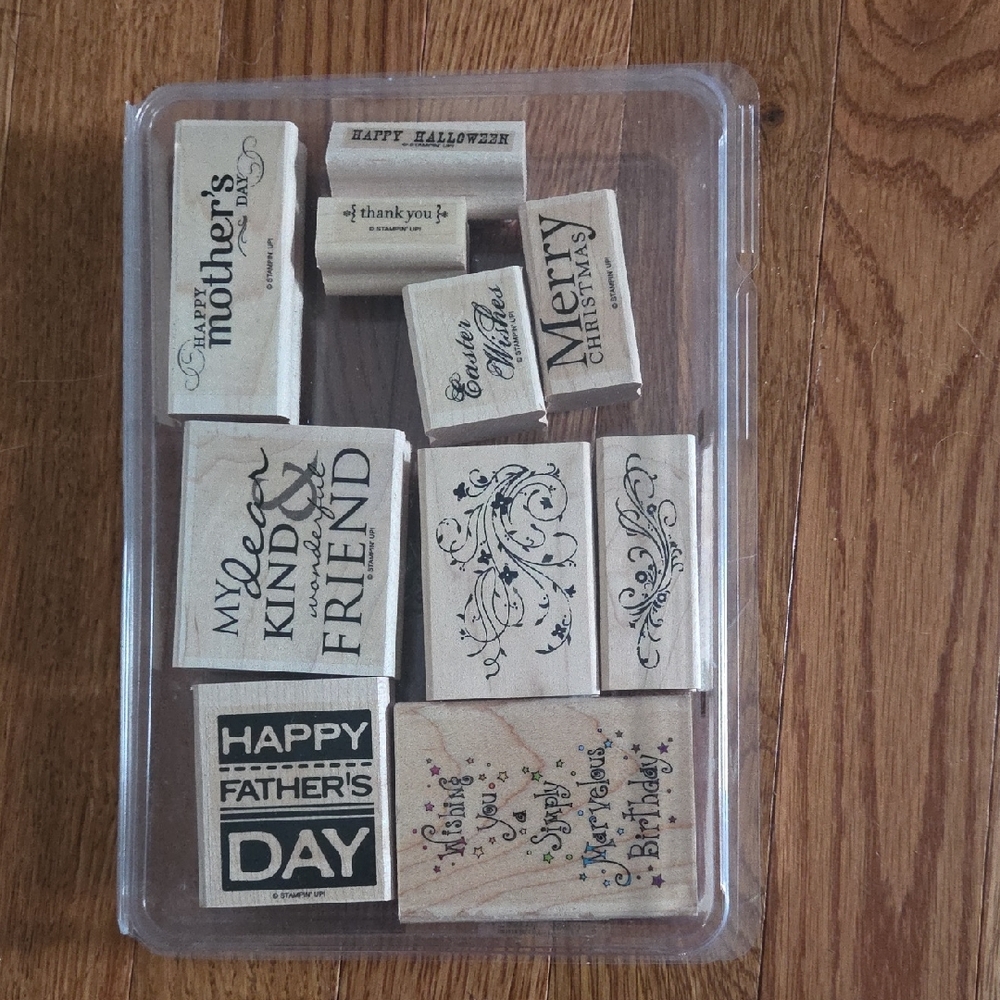 Assorted Holiday and Occasion Rubber Stamp Set